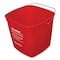 Boardwalk PuraPail, 6 qt, Polypropylene, Red/White 55066S - alternate 2